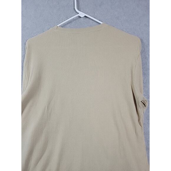 Vox Populi For The People Brooklyn Beige LS Crewneck T Shirt Men's Large Stretch - Picture 7 of 12